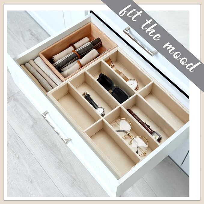 Amylove 2 Pcs Sunglass Organizer Trays Glasses Stackable Jewelry Trays Sunglass - Image 6