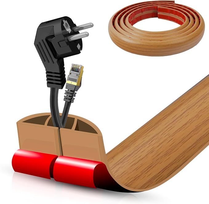 Floor Cord Cover Self Adhesive Cord Hider, 20FT Cable Management, Extension by DBHXXMB-HH