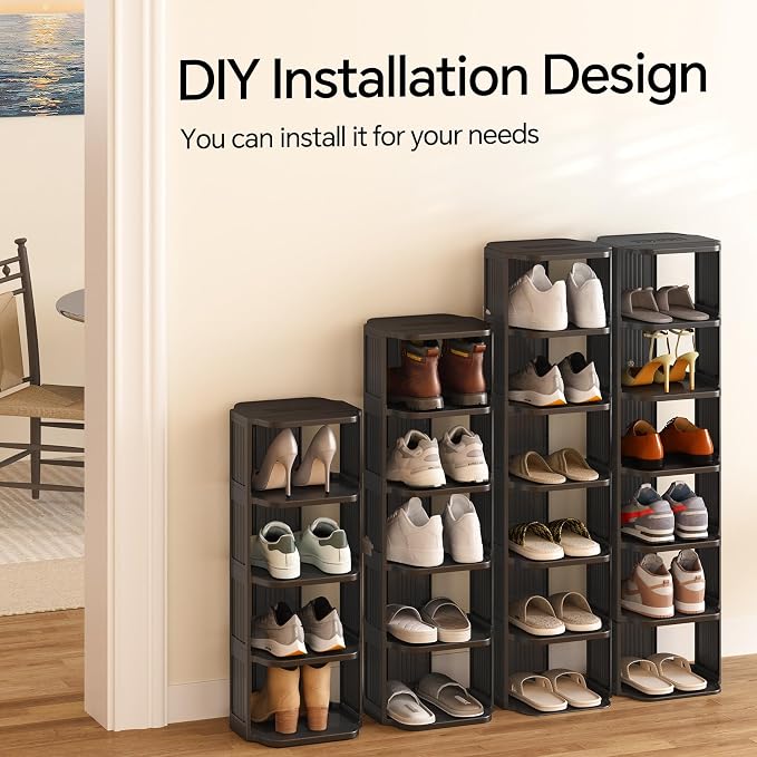 Shoe Racks for Closet, 5 Tiers Stackable Shoe Rack for Front Door Entrance Free - Image 8