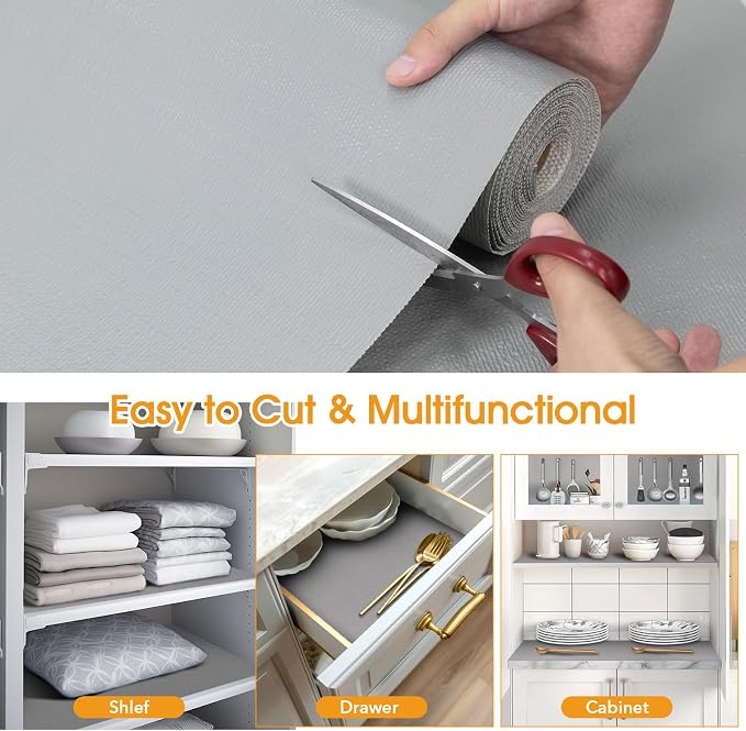 Shelf and Drawer Liner for Kitchen Cabinets Non-Adhesive, Strong Grip Non-Slip - Image 5
