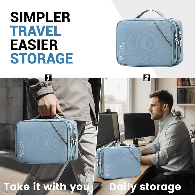 Lanola Electronic Organizer, Travel Cable Organizer Bag Pouch Electronic - Image 7