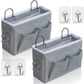 2pcs Middle Wall Hanging Organizer Bag, Linen Fabric Door Hanging Storage Basket by KANRICHU