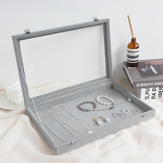Wudygirl Velvet Jewelry Organizer Empty Jewelry Tray Organizer Jewelry Box - Image 3