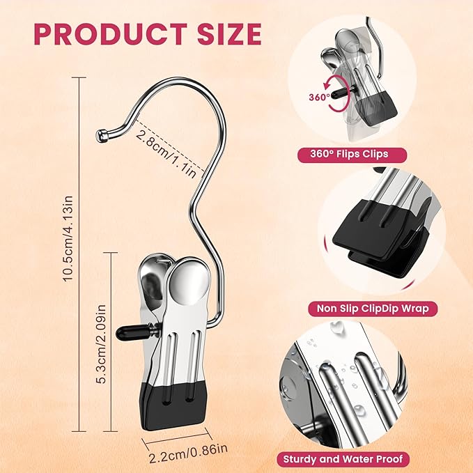 50 Pack Pants Hangers with Clip, Legging Organizer - Image 6