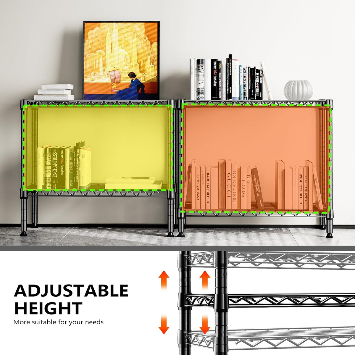 MZG 220 lbs 2 Tier Storage Rack Metal Wire Shelving Unit, Storage
