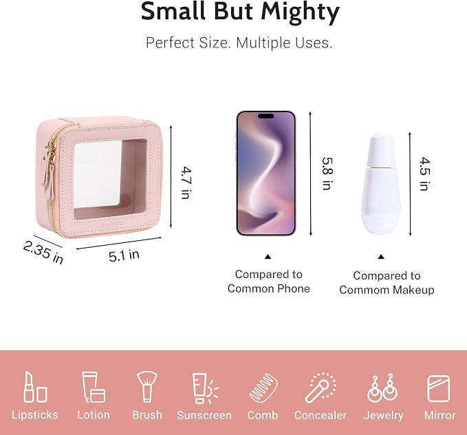 Aveniee Mini Clear Makeup Bag, Small Cosmetic Bags Travel Toiletry Pouch - Image 5