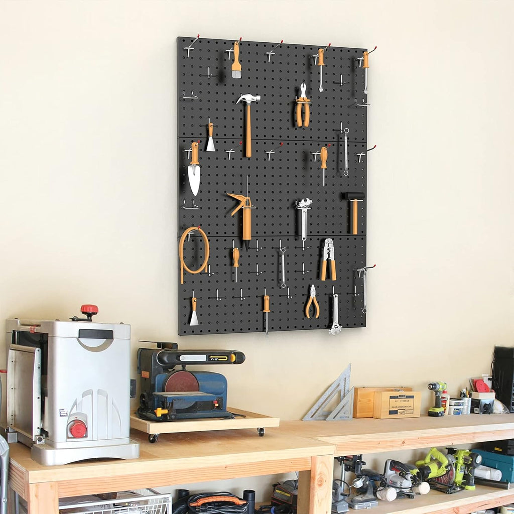 TORACK 3 PCS Metal Pegboard Panels(12x24 in) for Wall, 36x24 in Peg