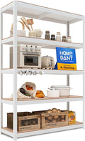 HOMEDANT House White 48" Wide Boltless Heavy Duty Garage Storage Shelving by TheBestOrganizingSolution