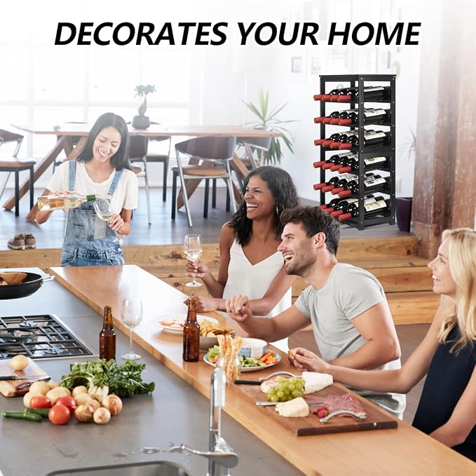 Wine Rack 24-Botttle Freestanding Floor, 6-Tier Wine Rack Shelf - Image 5