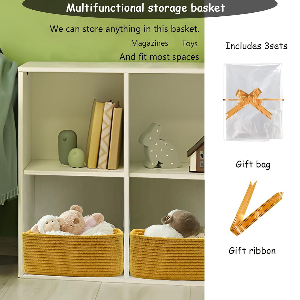 13" x 8.5" x 5.1" Storage Baskets for Organizing | Cotton Rope Woven