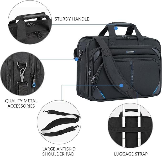 KROSER Laptop Bag 17.3 Inch Premium Laptop Briefcase, Expandable Laptop - Image 4