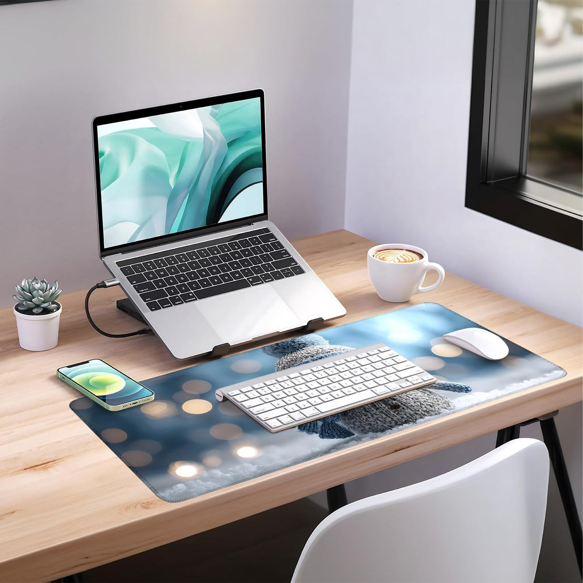 Christmas Snowman Extended Gaming Mouse Pad 35.4x15.7Inch Large Desk