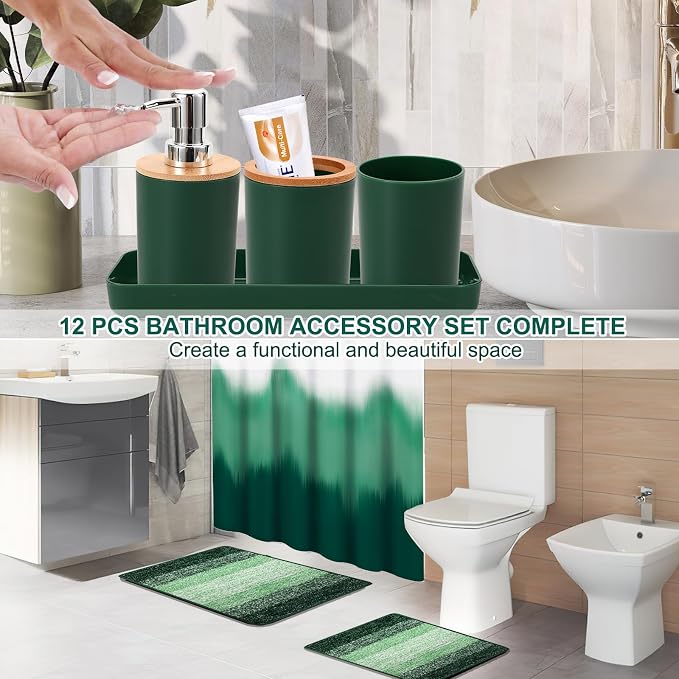 iMucci Bathroom Accessories Dark Green Bathroom Sets - Image 6