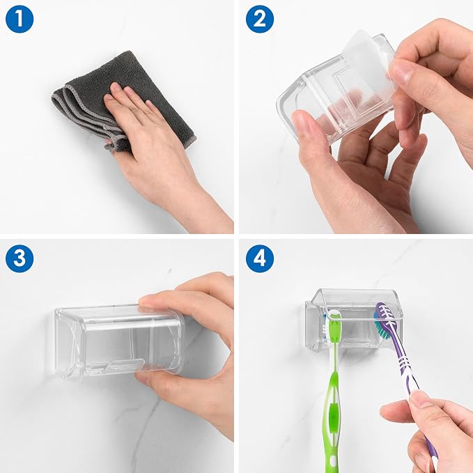 2 PCS Toothbrush Holder Wall Mounted - Image 5