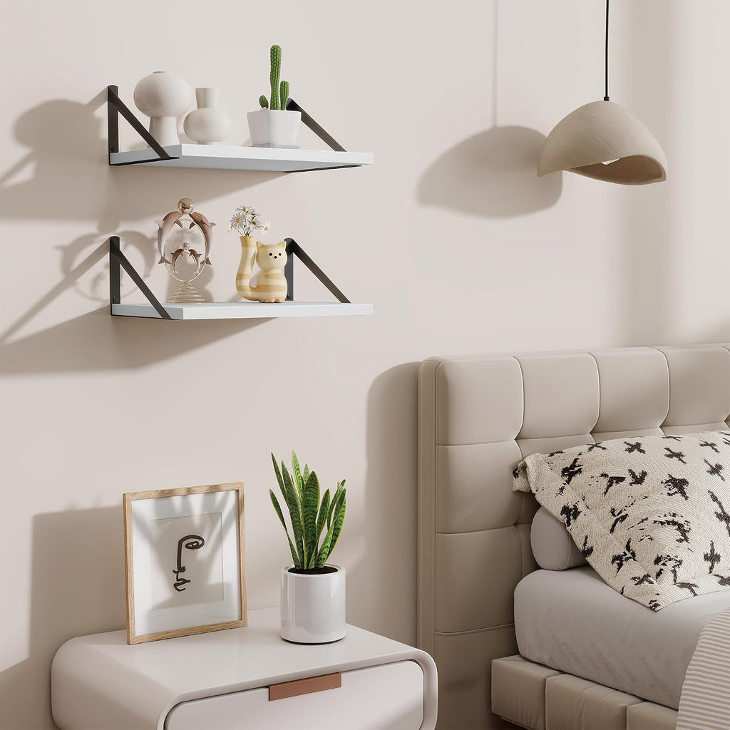 Deep Floating Shelves,16" Wx10 D Floating Shelves for Wall Set of