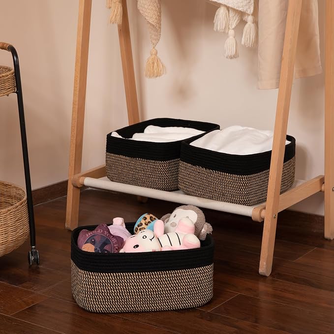 Storage Baskets for Organizing 3 Pack, Woven Baskets for Shelves, Closet - Image 7