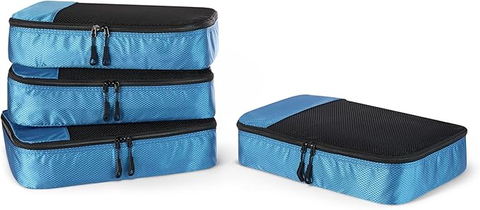 Amazon Essentials 4-Piece Packing Cubes Travel Accessories Set, Luggage by AmazonEssentials