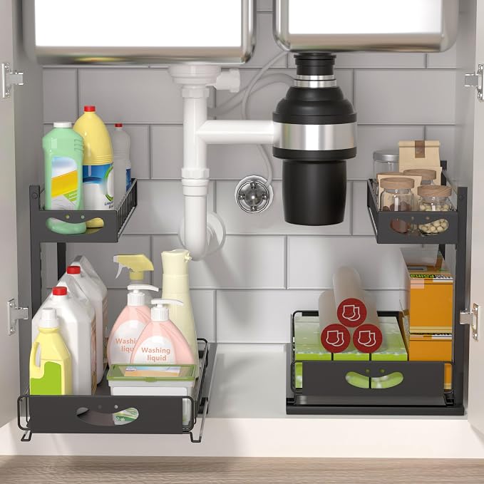 Under Sink Organizer with Pull-Out Drawers, Kitchen Sink Organizer, 2 Tier - Image 5