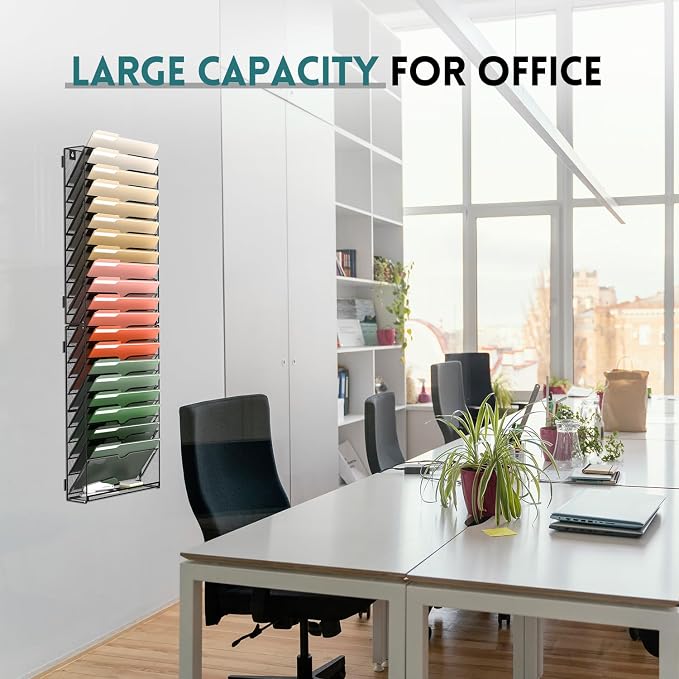 SUPEASY 21-Tier Wall File Organizer Mesh Office Mail Holder, Hanging Wall - Image 6