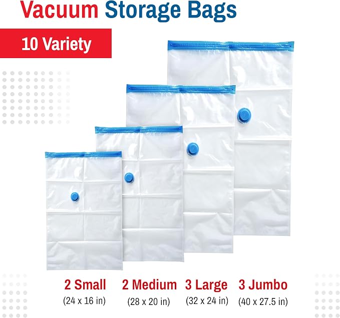 10-Pack Variety Vacuum Storage Bags - Image 3