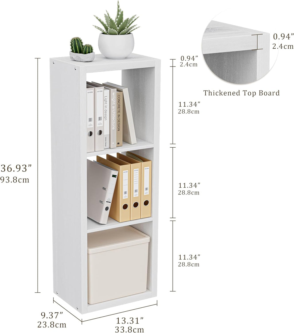 Cube Storage Organizer Bookcase, 3 Tier Decorative 11 inch Open Back