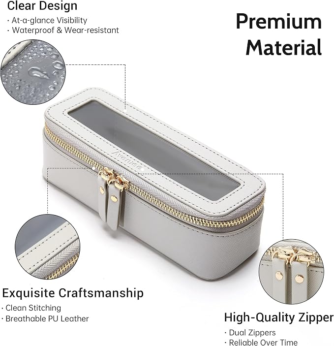 Aveniee Clear Makeup Brush Bag, Slim Brush Holder Cosmetic Case, Small Travel - Image 3