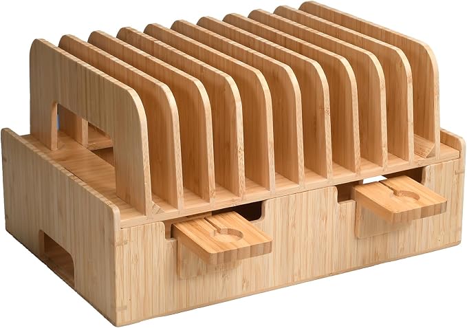 MobileVision Bamboo 12-Port Charging Station & Docking Organizer by MobileVision
