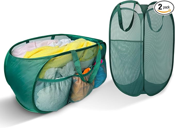 Collapsible Laundry Basket 2 pack, Mesh Pop Up Laundry Hampers by NairSnow