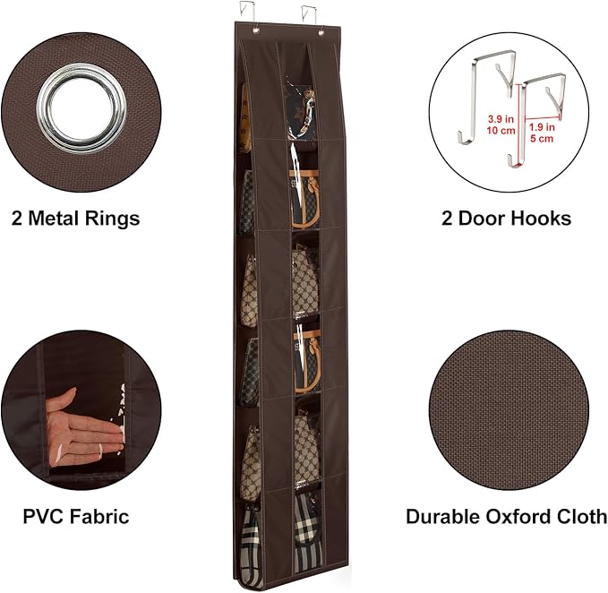 Lirex Over The Door Organizer, 2 Pack Handbag Storage - Image 4