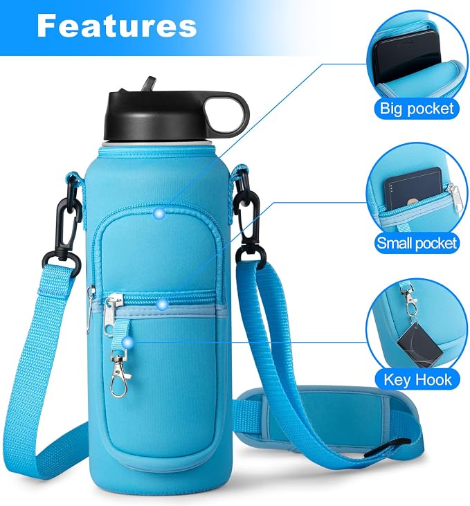 Water Bottle Holder with Strap for Hydroflask 32oz 40oz, Carrier Sling Bag with - Image 4