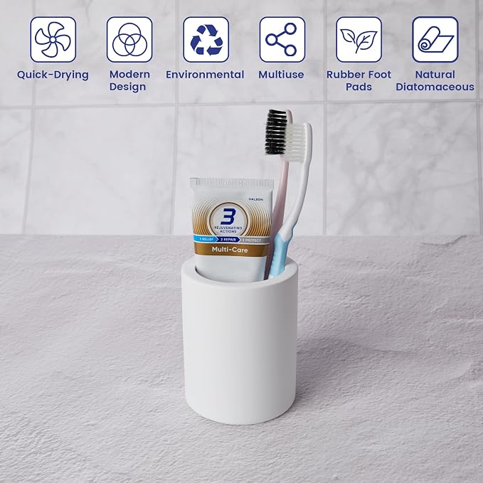 Drying Stone Toothbrush Holder, Diatomite Toothbrush Cup - Image 5