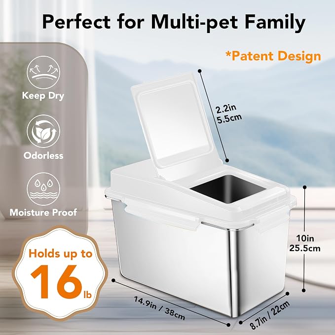 Dog Food Storage Container Stainless Steel - Image 2