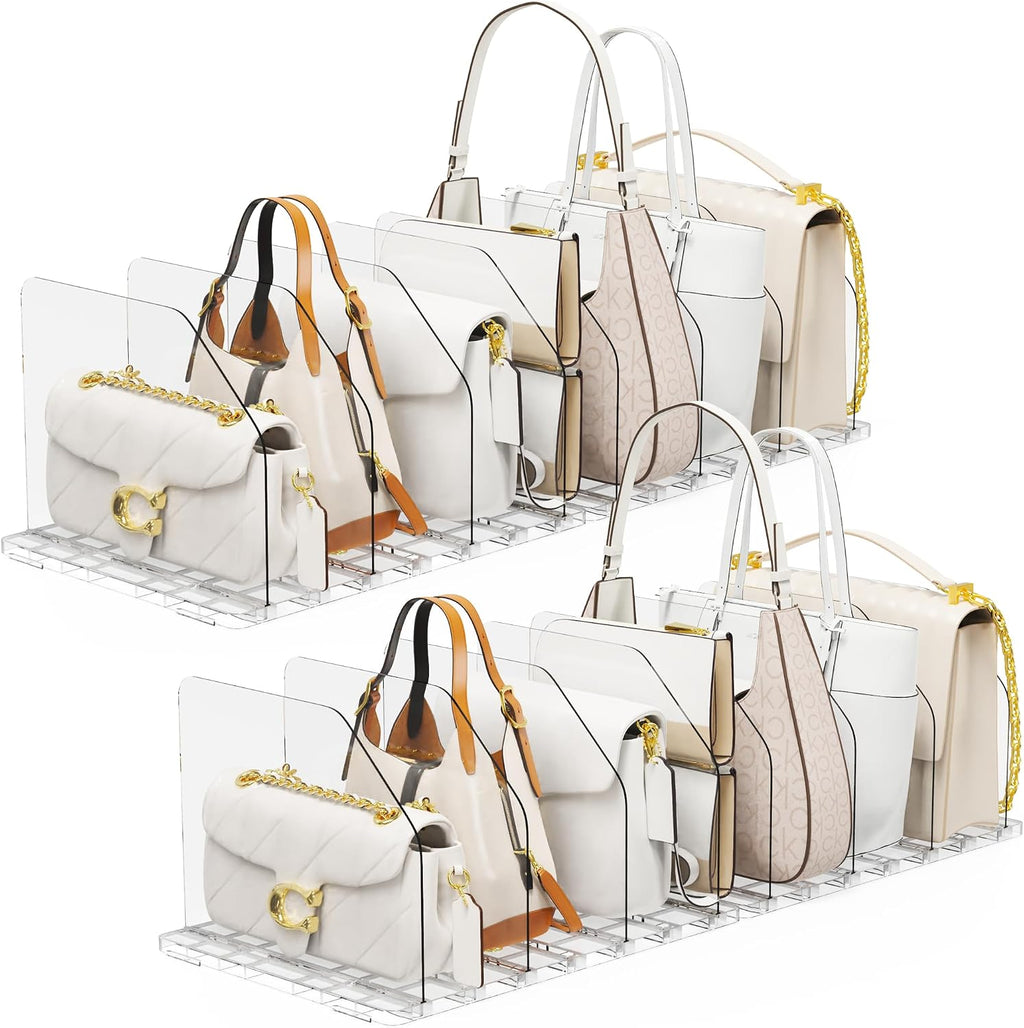 Bag & Purse Organizer for Closet, 4 Sets Adjustable Clear Handbag