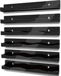 YMVV 15" Nail Polish Rack Wall Mounted Shelf, 6 Pack Black Acrylic Organizer by YMVV
