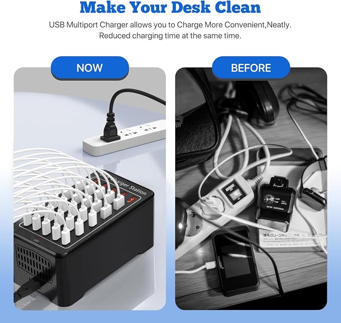 USB C Charging Station, 150W 30 Ports USB C Charger【15USB-C + 15USB-A】 - Image 3