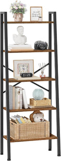 Hoctieon Industrial Ladder Bookshelf, Multifunctional Ladder Shelf