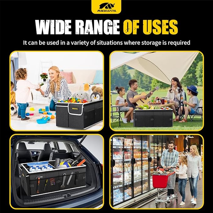 MIKKUPPA Car Trunk Organizer - 65L Collapsible Trunk Organizer - Image 6