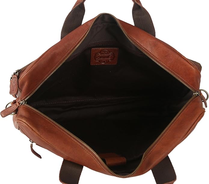 KomalC 16 Inch Leather briefcases Laptop Messenger Bags - Image 5