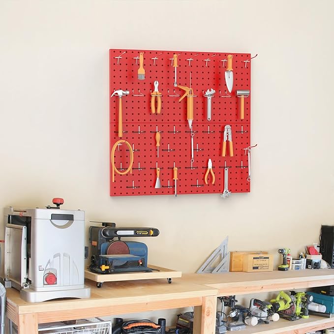 TORACK Metal Pegboard Wall Organizer 24" x 24" or 12" x 48" - Image 7