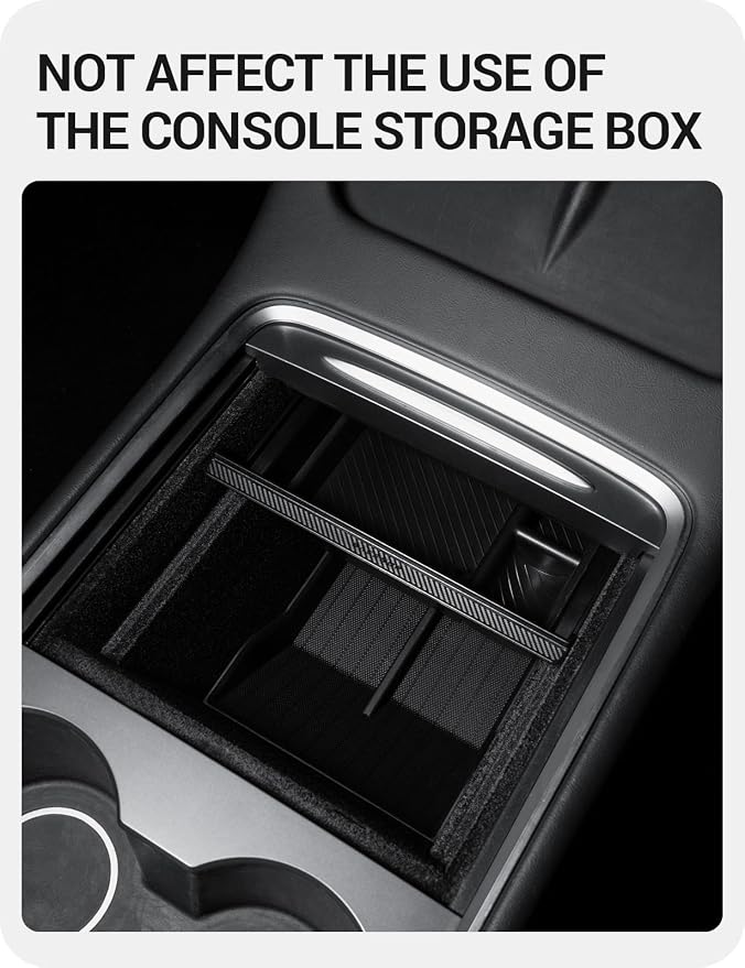 BASENOR 2026 Upgrade Tesla Model Y Model 3 Lower Center Console Organizer Tray - Image 9