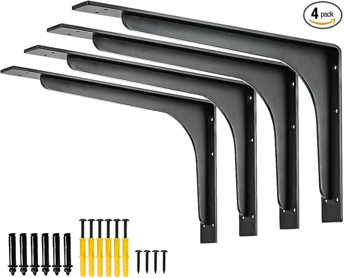 Shelf Bracket, L Shelf Brackets, max Load 300lbs, Premium Alloy Metal Heavy by Firmetal