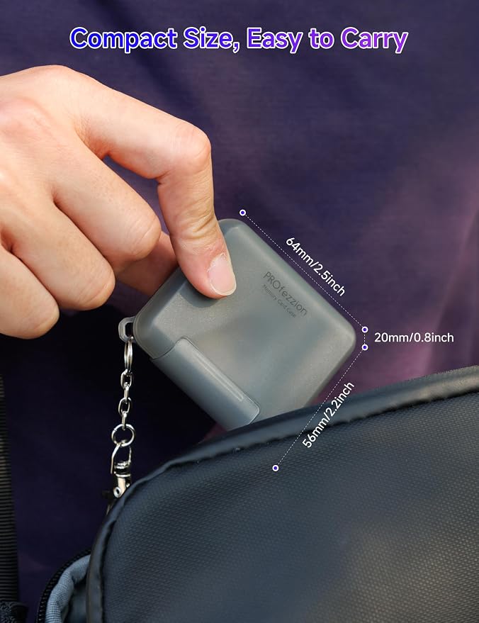 PROfezzion SD Card Holder Case Water-Resistant: Portable 12 Slots Memory Card - Image 6