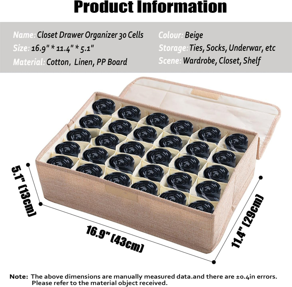 AARAINBOW 2 Packs Underwear Socks Ties Storage Organizer with Lids