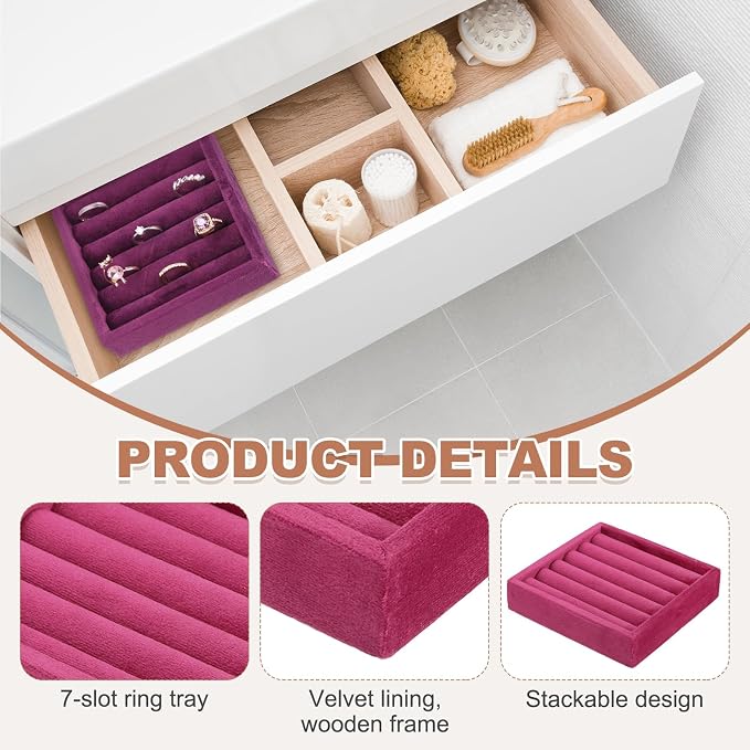 uxcell Stackable Jewelry Storage Tray, Jewelry Tray Drawer Organizer, Small - Image 3