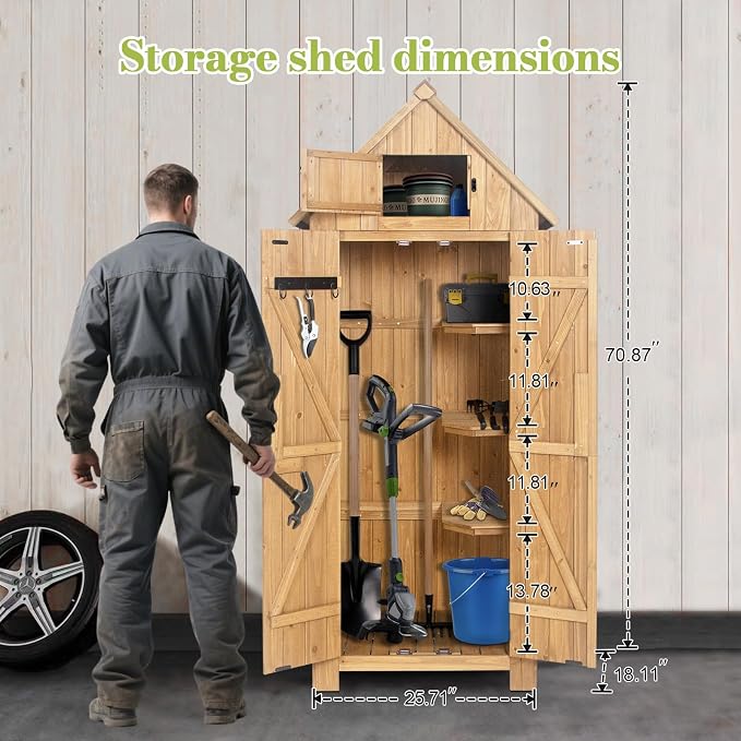 Wooden Outdoor Storage Shed - Image 3