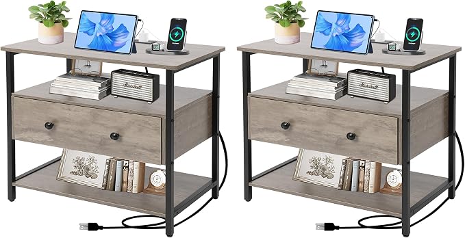27 Inch Wide Night Stand Set 2 by Edbuosy