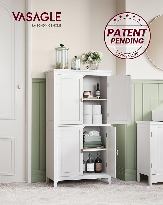 VASAGLE Floor Storage Cabinet, Freestanding Storage Unit - Image 4