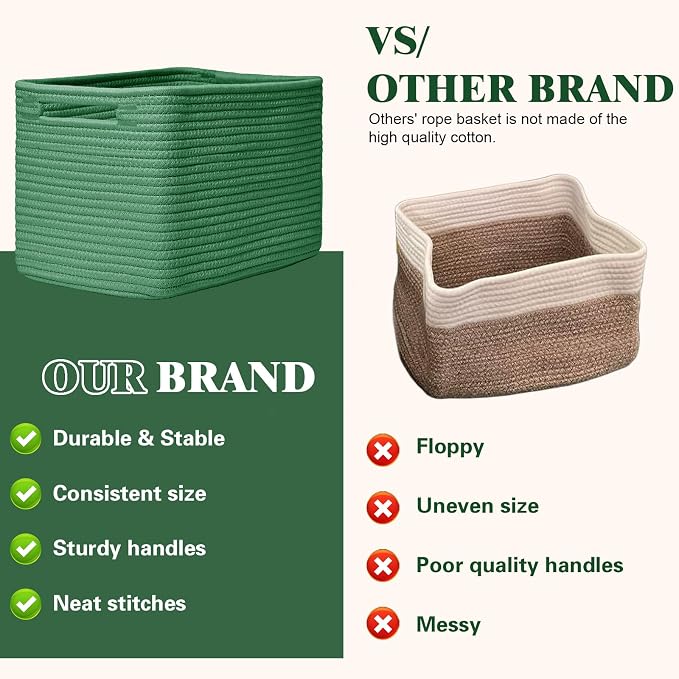 Storage Baskets for Organizing, 4 Pack Storage Baskets for Shelves, Woven - Image 4