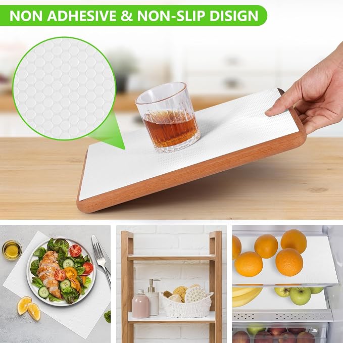 White Shelf Liners for Kitchen Cabinets Non Adhesive Drawer Liner for Bathroom - Image 6
