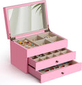 Meangood Jewelry Box Organizer for Women, 3 Layer Large Jewelry Storage Case by Meangood